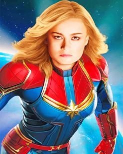 Carol Danvers Captain Marvel paint by numbers