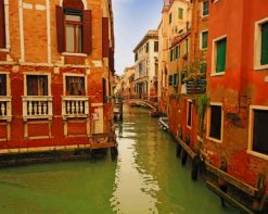 Narrow Water Canal Traditional Buildings Venice Italy paint by numbers