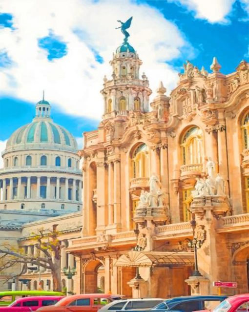 National Capitol Building Havana paint by numbers