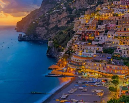 Positano Amalfi Coast Italy paint by numbers