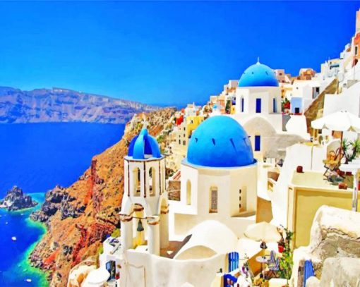 The Greek Santorini Island paint by numbers