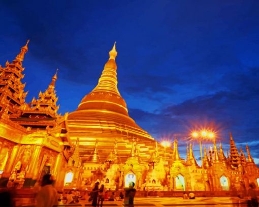 Shwedagon Pagoda Yangon paint by number