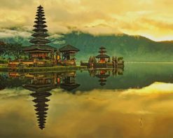 Ulun Danu Beratan Temple Bali paint by number