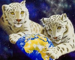 White Tigers In Space paint by number