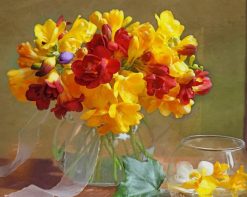 Aesthetic Flowers In Glass paint by number