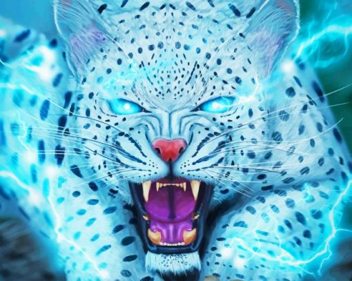 Angry Tiger Neon Art paint by number