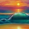 Beautiful Wave At Sunset paint by number