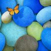 Blue Brown Stones Butterfly paint by number