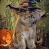 Cat Halloween paint by numbers