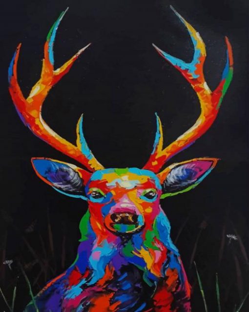 Colorful Deer paint by numbers