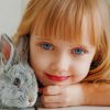 Cute Girl With Rabbit paint by number