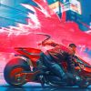 Cyberpunk Motorcycle Art paint by number