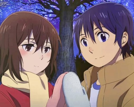 Erased Kayo and Satoru paint by numbers