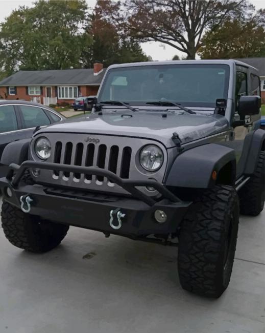 Gray Jeep paint by numbers