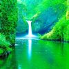 Greenery And Waterfall paint by number