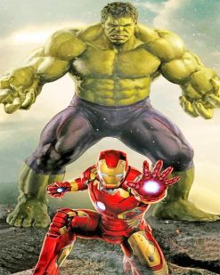 Hulk And Iron Man paint by numbers