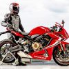 Motorcyclist With Red Honda Bike paint by number