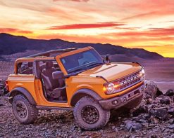 Orange Ford Bronco paint by number