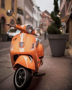 Orange Modern Vespa paint by numbers