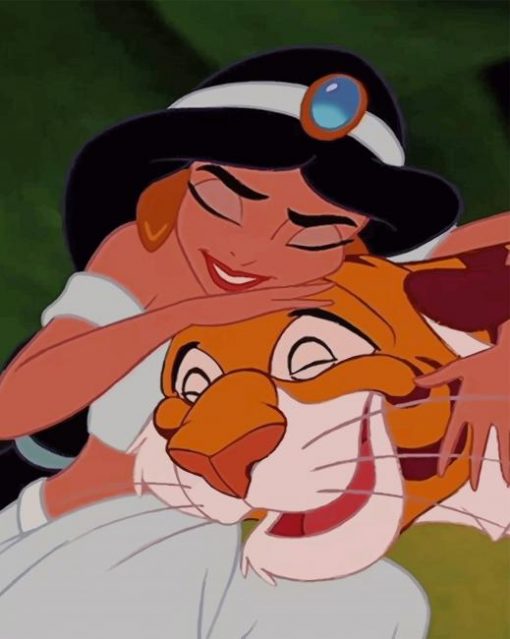 Princess Jasmine and Rajah paint by numbers