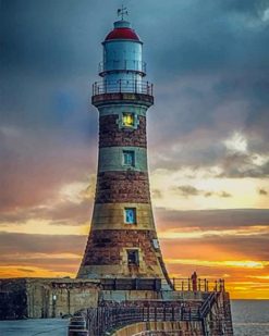 Roker Lighthouse paint by numbers