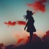 Silhouette Aesthetic Girl Sky paint by numbers