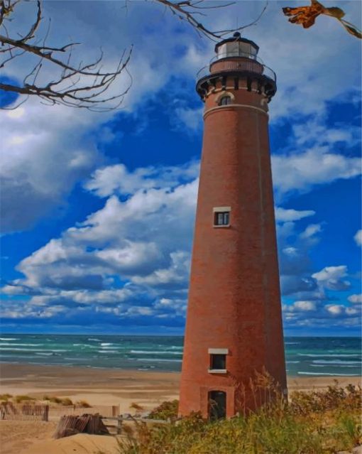 Silver Lake State Park Lighthouse paint by numbers