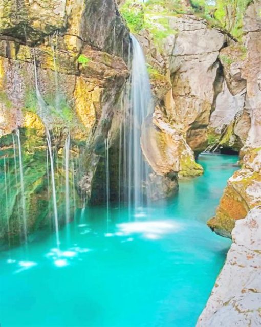 Velika Korita Gorge Slovenia paint by numbers