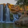 Waterfall In Small Pond Scenery paint by numbers