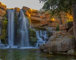 Waterfall In Small Pond Scenery paint by numbers