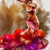 Woman Dancing Flamenco paint by numbers