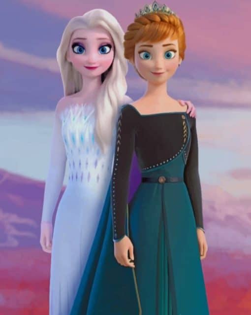 Anna And Elsa Frozen paint by numbers