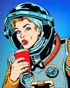 Astronaut Girl Pop Art paint by numbers