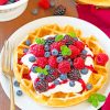 Belgian Waffle With Fruits paint by numbers