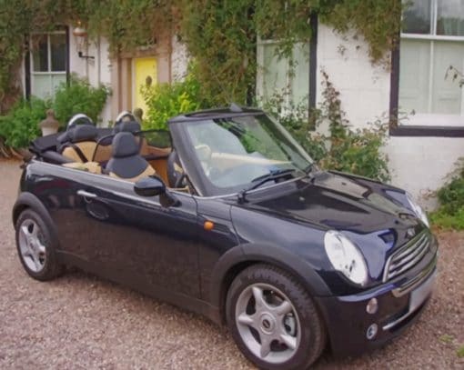 Black Mini Cooper Cabrio paint by numbers