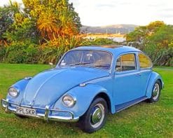 Blue Volkswagen Beetle paint by numbers