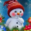 Christmas Snowman paint by numbers