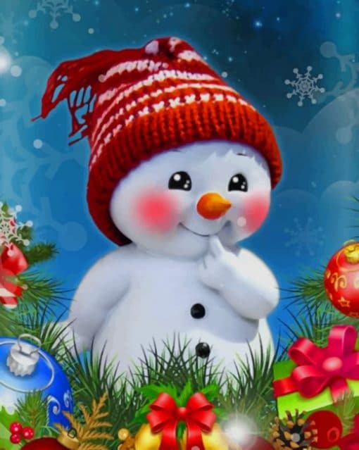 Christmas Snowman paint by numbers