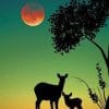 Deers Silhouette paint by numbers