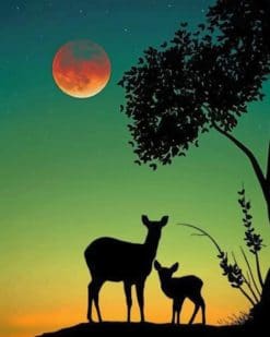 Deers Silhouette paint by numbers