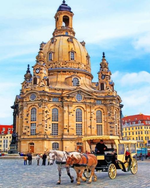 Frauenkirche Dresden Germany paint by numbers