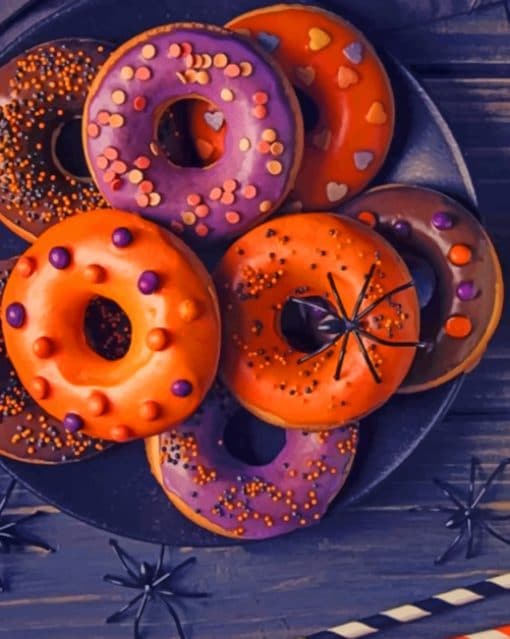 Halloween Donuts paint by numbers