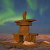 Inukshuk Stones Aurora Borealis paint by number