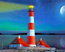 Lighthouse In Wadden Sea National Park Germany paint by number