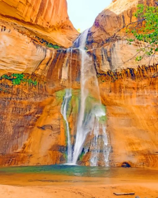 Lower Calf Creek Falls paint by numbers