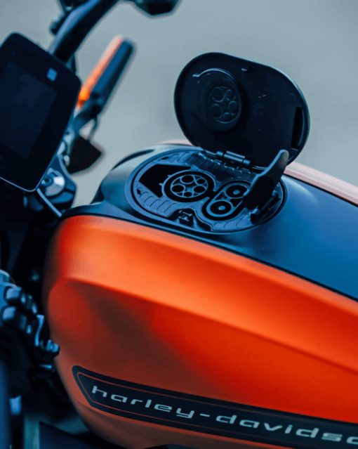 Orange Harley Davidson Motorcycle paint by numbers