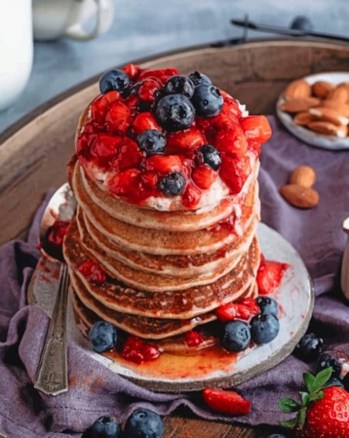 Pancake With Berries paint by numbers