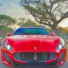 Red Maserati Granturismo paint by numbers