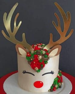 Riendeer Cake paint by numbers