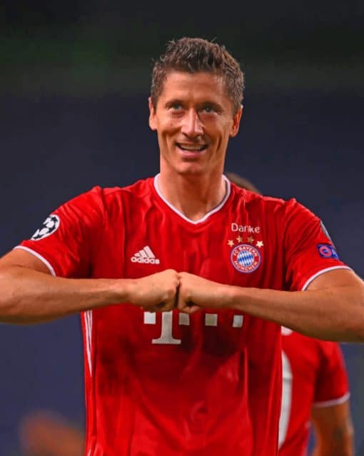 Robert Lewandowski Footballer paint by numbers